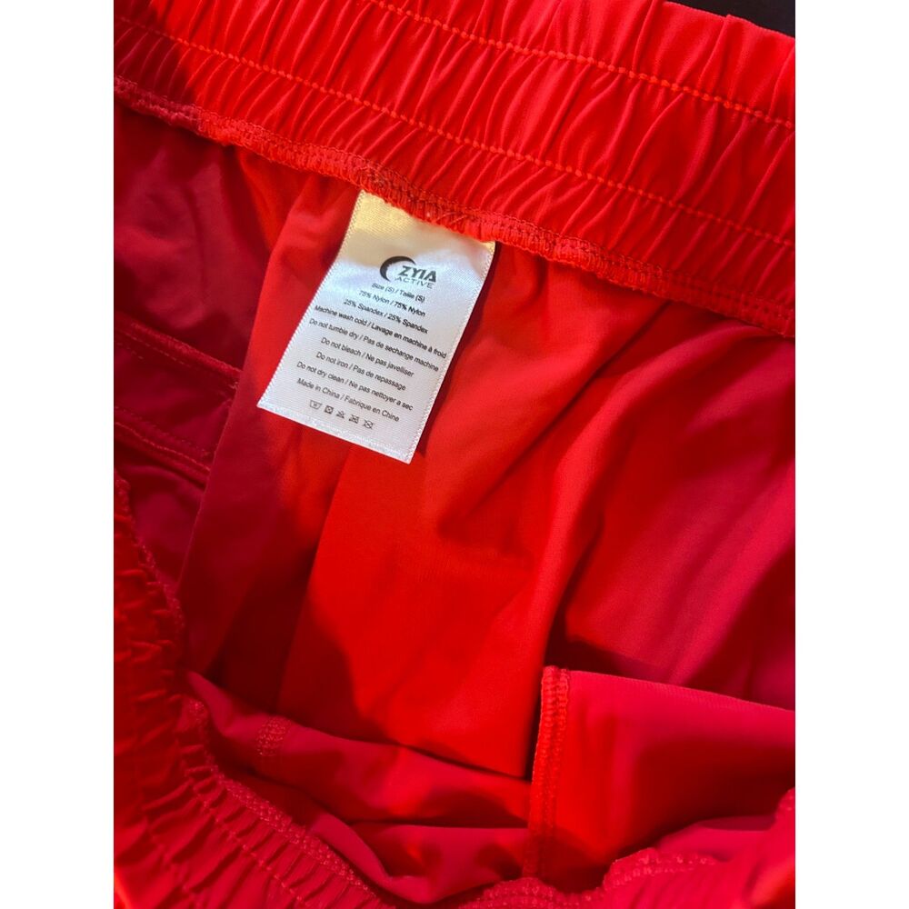 Zyia Active Red Joggers Pants Size S Athletic Zip Ankle Stretch - Picture 3 of 7